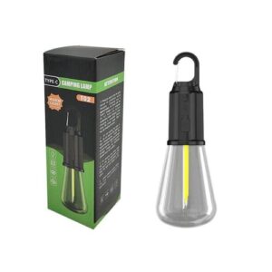 مصباح تخييم محمول وقابل لإعادة الشحن (Camping Lamp) مزود بخطاف تعليق.
