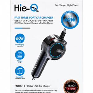 شاحن سيارة سريع بقوة 60 واط من علامة Hie-Q