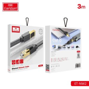 Earldom NW2 Network Cable, 3m Long, Cat8 3D Ethernet