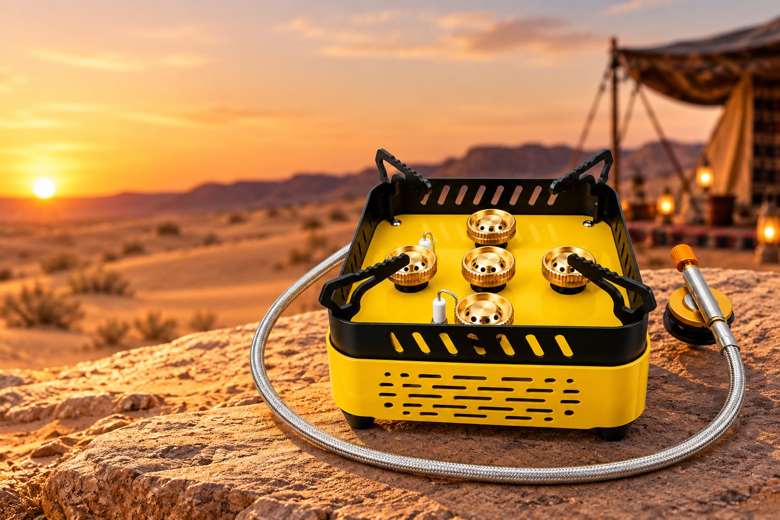 موقد غاز متنقل 5 عيون للرحلات والتخييم - الصورة 2