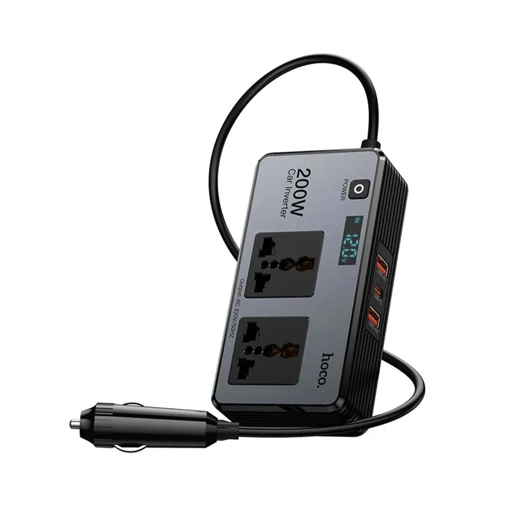 محول كهربائي وشاحن سريع للسيارة من ماركة هوكو Hoco Z66 Car Power Inverter - الصورة 2